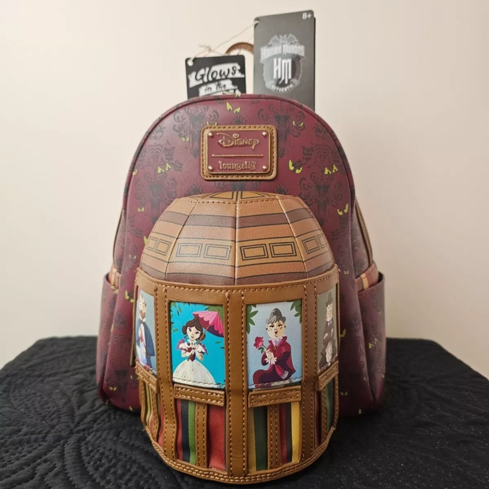 SALE! Haunted Mansion LoungeFly Stretching Room Backpack, Glows in the Dark*RARE - Picture 3 of 12